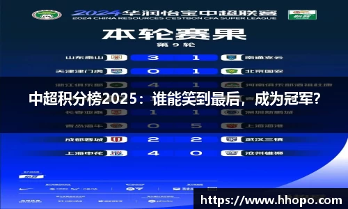 中超积分榜2025：谁能笑到最后，成为冠军？